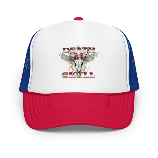 [ID: 627-G474] Deah Skull Foam Trucker Hat