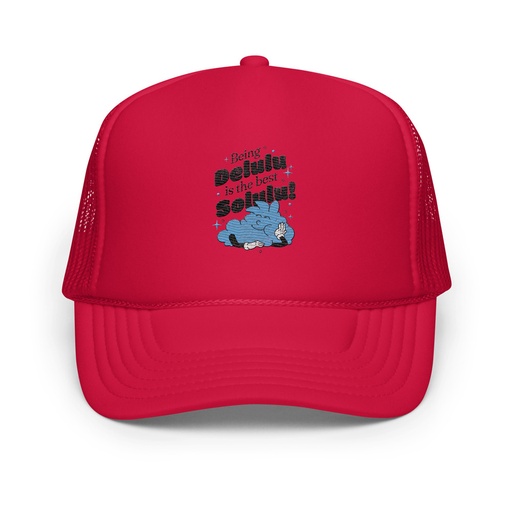 [ID: 627-G485] Delulu is the Solulu! - Typographic Cartoon Streetwear Foam Trucker Hat