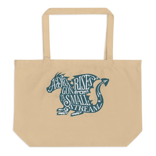 [ID: 378-G16] A Dragon Rises - Typographic Lettering Large Eco Tote