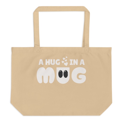 [ID: 378-G17] A Hug in a Mug - Funny Cartoon Large Eco Tote