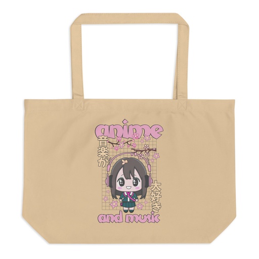 [ID: 378-G86] Anime and Music Large Eco Tote