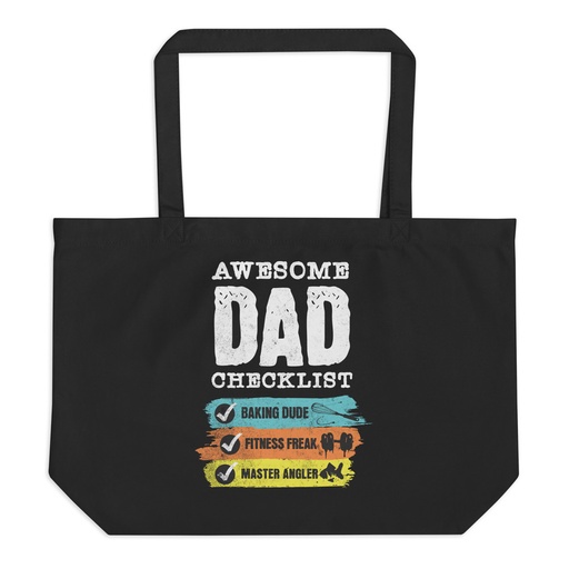[ID: 378-G120] Awesome Dad Checklist Large Eco Tote