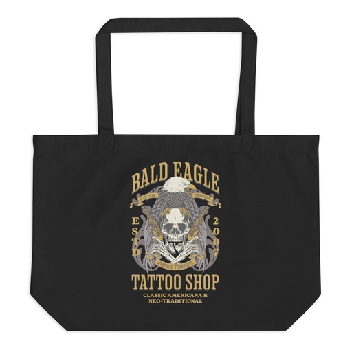 [ID: 378-G133] Bald Eagle Tattoo Shop - Skeleton Large Eco Tote