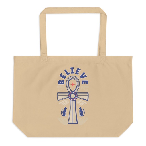 [ID: 378-G178] Believe  - Faith Symbol Large Eco Tote