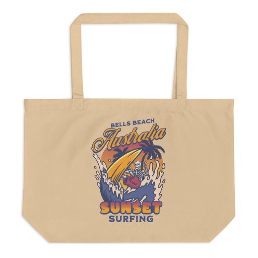 [ID: 378-G180] Bells Beach Australia Sunset Surfing Large Eco Tote