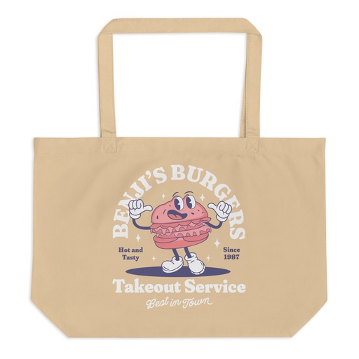 [ID: 378-G182] Benji's Burgers - Fast Food Large Eco Tote