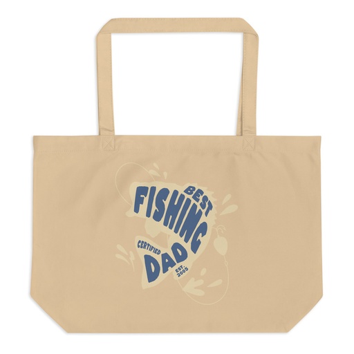 [ID: 378-G187] Best Fishing Dad - Typography Large Eco Tote