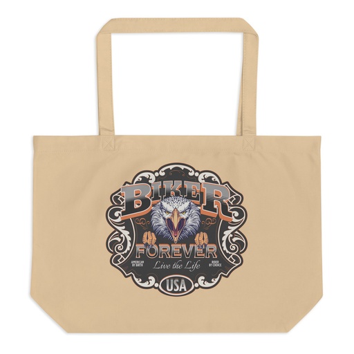[ID: 378-G208] biker forever Large Eco Tote