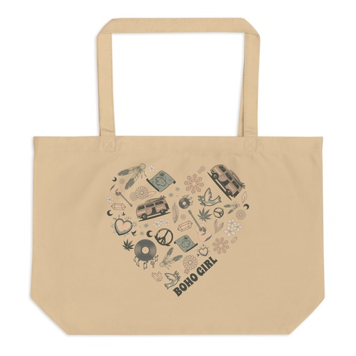[ID: 378-G248] Boho Girl Poster Large Eco Tote