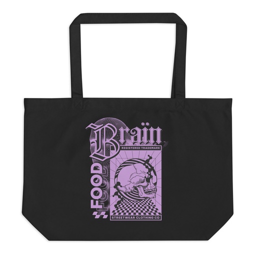 [ID: 378-G280] Brain Food - Y2K Skull Streetwear Large Eco Tote