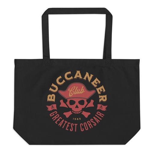 [ID: 378-G293] Buccaneer Club - Pirate Skull Large Eco Tote