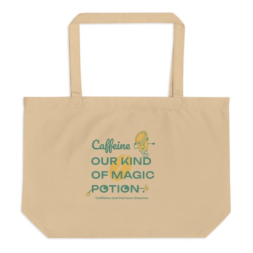 [ID: 378-G307] Caffeine Cartoon Large Eco Tote