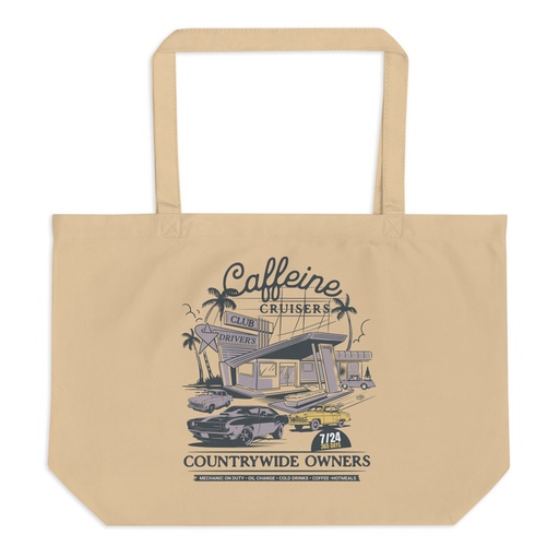 [ID: 378-G308] Caffeine Cruisers Large Eco Tote