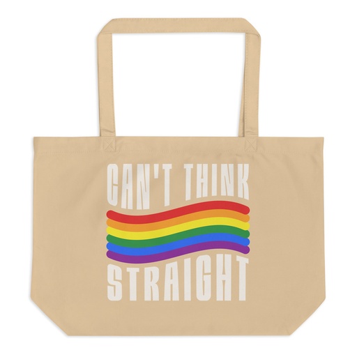 [ID: 378-G329] Can't Think Straight Large Eco Tote