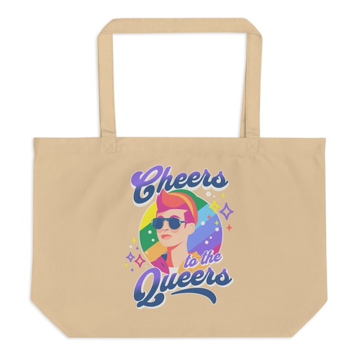 [ID: 378-G362] Cheers to the Queers Large Eco Tote