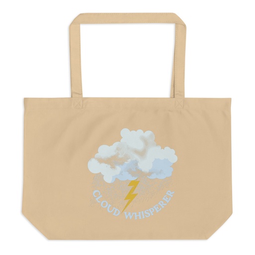 [ID: 378-G387] Cloud Whisperer - Rainy Weather Large Eco Tote