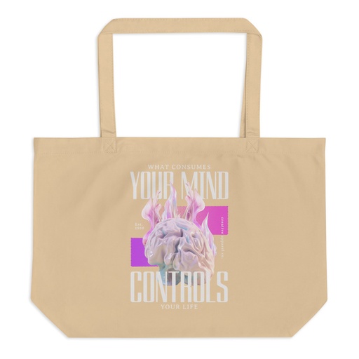 [ID: 378-G414] Control your Mind Large Eco Tote