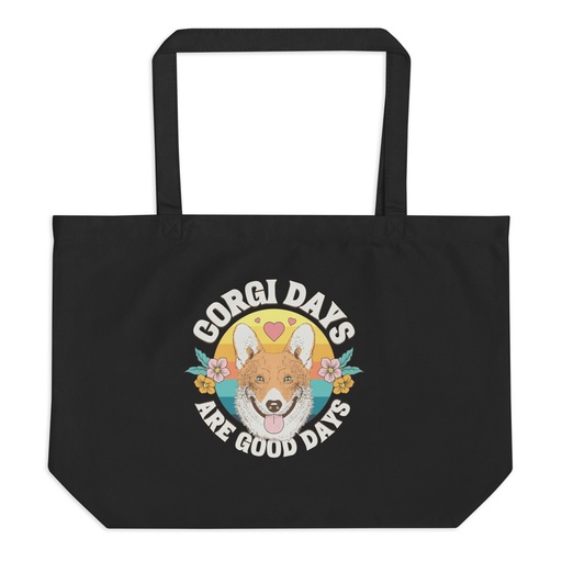 [ID: 378-G420] Corgi Days - Funny Animal Large Eco Tote