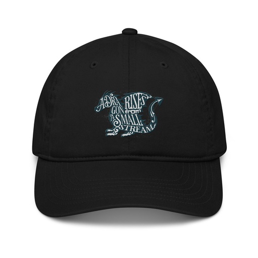 [ID: 491-G16] A Dragon Rises - Typographic Lettering Organic Baseball Cap