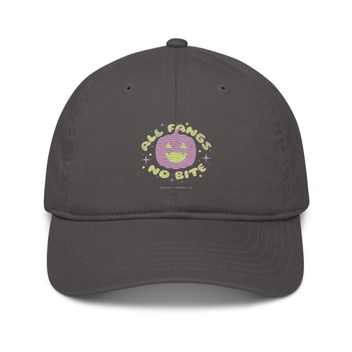 [ID: 491-G44] All Fangs No Bite - Halloween Organic Baseball Cap