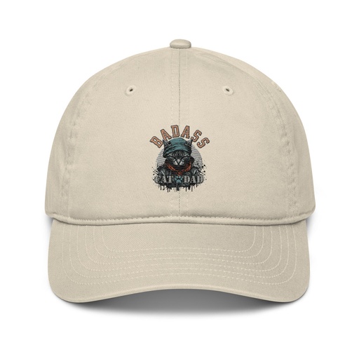 [ID: 491-G129] BADASS CAT DAT Organic Baseball Cap