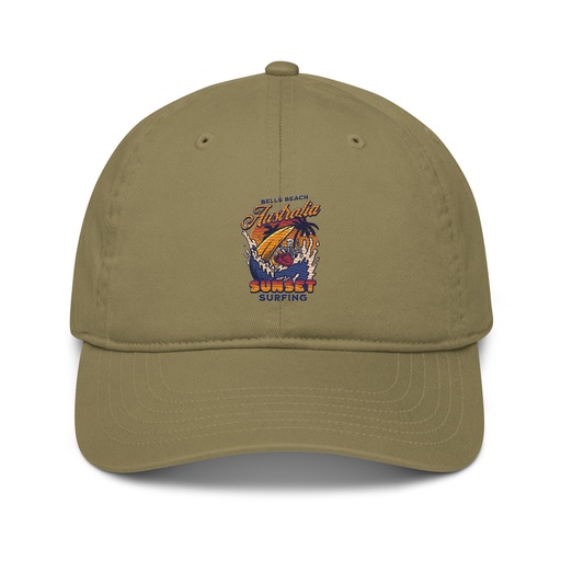 [ID: 491-G180] Bells Beach Australia Sunset Surfing Organic Baseball Cap