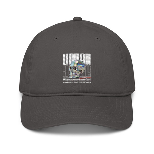 [ID: 491-G213] Black 3D Skull Organic Baseball Cap