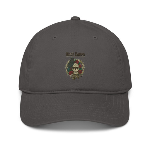 [ID: 491-G229] Black Raven Tattoo - Skull & Thorns Organic Baseball Cap