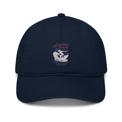 [ID: 491-G313] California Beach Surfing Organic Baseball Cap