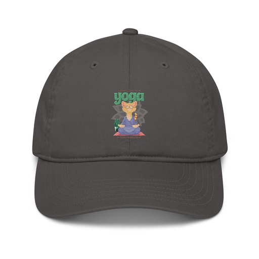 [ID: 491-G339] Cat Yoga - Cute Meditation Organic Baseball Cap