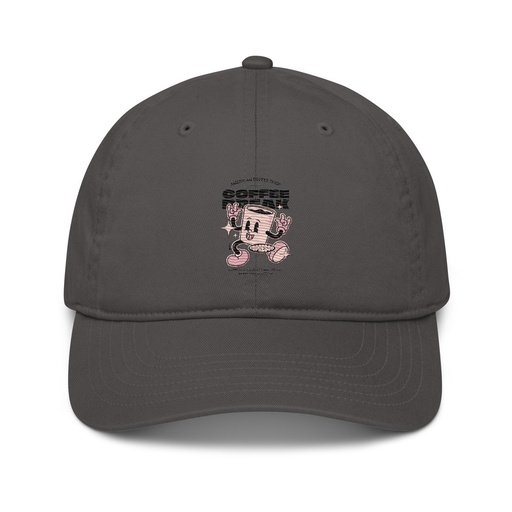 [ID: 491-G395] Coffee Break Mascot Organic Baseball Cap