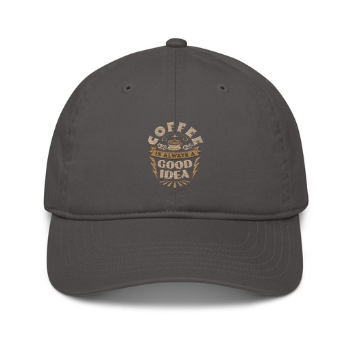 [ID: 491-G401] Coffee is always a good idea - Lightning Bolt Organic Baseball Cap