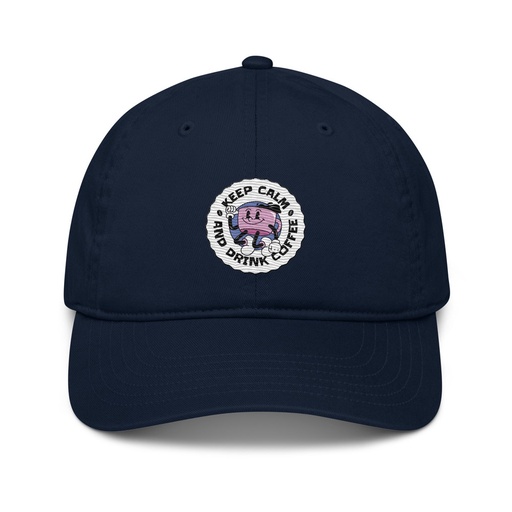 [ID: 491-G409] Colorful Fun Retro Style Coffee Quote Organic Baseball Cap