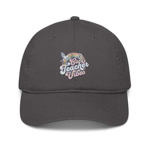 [ID: 491-G418] Cool Teacher Vibes Organic Baseball Cap