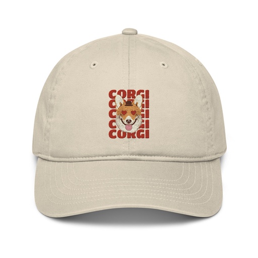 [ID: 491-G421] Corgi Loves - Cute Dog Organic Baseball Cap