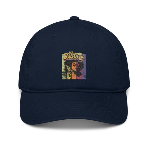 [ID: 491-G422] Cosmic Journey Rainbow Retro Organic Baseball Cap