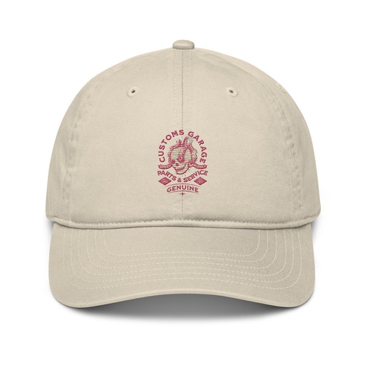 [ID: 491-G447] Customs Garage - Flaming Skull Organic Baseball Cap