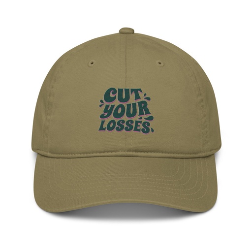 [ID: 491-G448] Cut your Losses Organic Baseball Cap