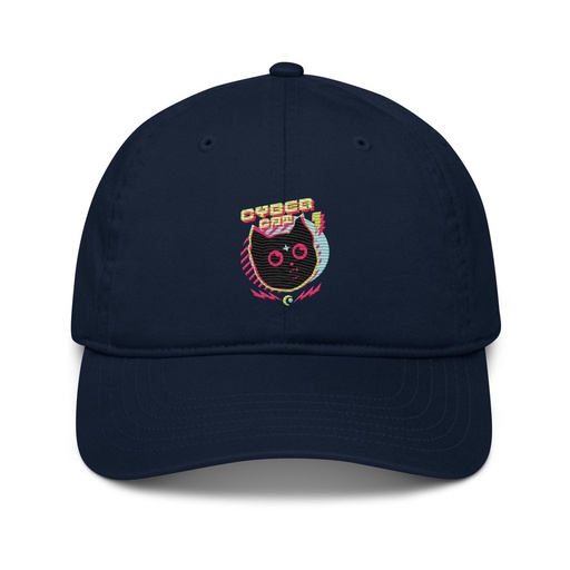 [ID: 491-G456] Cyber Cat - Neon Color Organic Baseball Cap