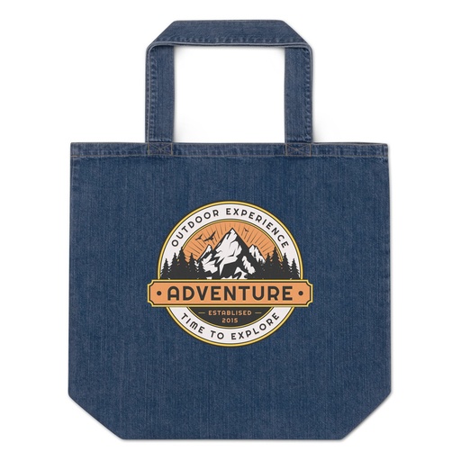 [ID: 528-G26] Adventure - Outdoor Mountain Organic Denim Tote Bag