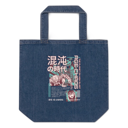 [ID: 528-G34] Age of Chaos - Japanese Anime Organic Denim Tote Bag