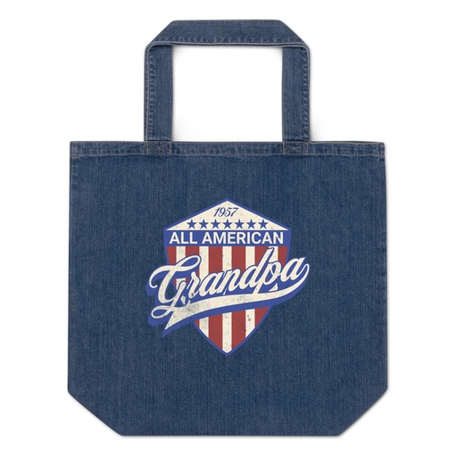 [ID: 528-G41] all american grandpa Organic Denim Tote Bag