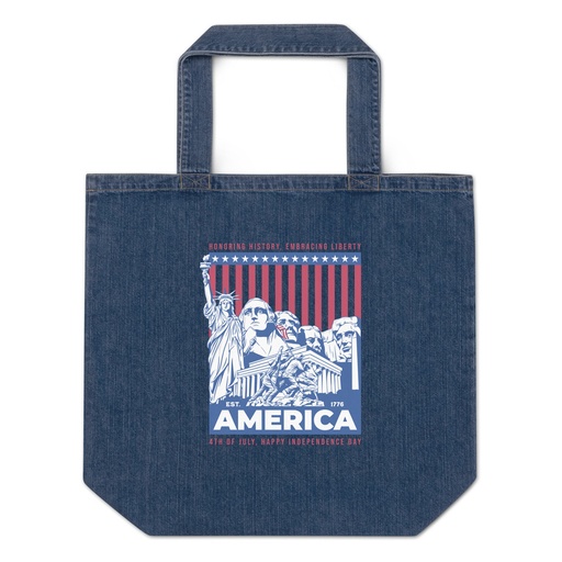 [ID: 528-G58] AMERICA (2) Organic Denim Tote Bag