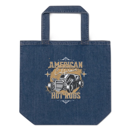[ID: 528-G73] American Hot Rods Organic Denim Tote Bag