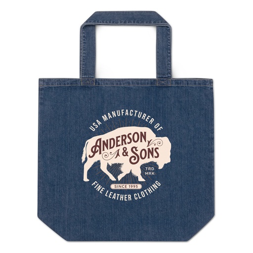 [ID: 528-G80] Anderson & Sons Leather Clothing - Buffalo Organic Denim Tote Bag