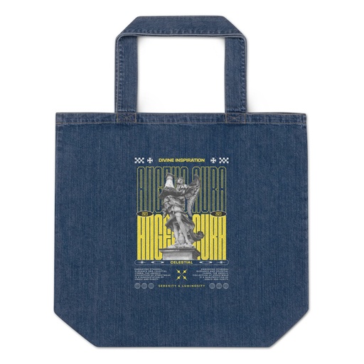 [ID: 528-G82] Angelic Aura Streetwear Organic Denim Tote Bag