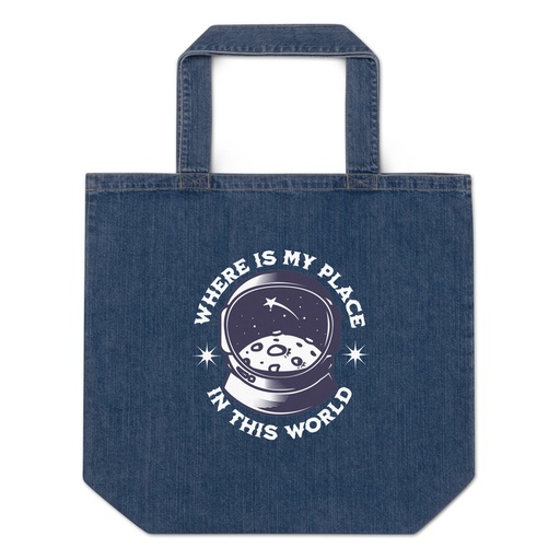 [ID: 528-G110] Astronaut Organic Denim Tote Bag
