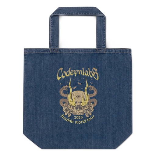 [ID: 528-G137] Band Merchandise Tour Illustration Organic Denim Tote Bag