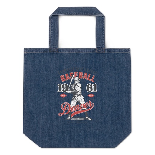 [ID: 528-G140] Baseball Championship League - University Sports Team Organic Denim Tote Bag