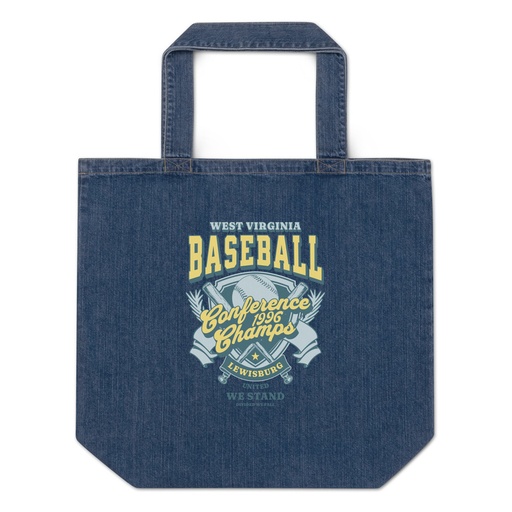 [ID: 528-G141] Baseball Conference Championships - Athlectic Badge Organic Denim Tote Bag